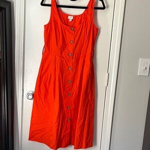 a new day Vibrant Orange Midi Dress